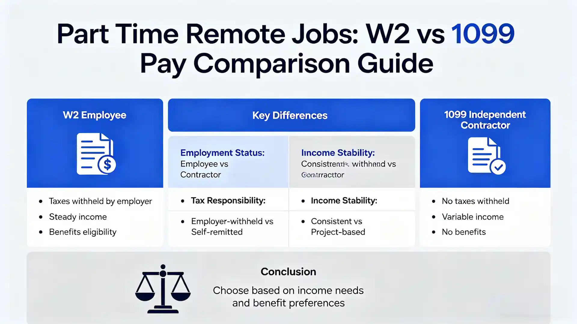 Part Time Remote Jobs W2 vs 1099 Pay Comparison Guide.webp